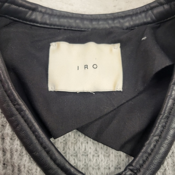 IRO Ceylona Waffle Knit Leather Trim Jacket - Picture 4 of 9